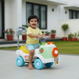 kidznation Educational Rider|Ride-On Baby Car |Toy Car|Push Car|Swing Car 94760F Tricycle (White)