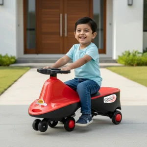 KIDZNATION Little Champ Swing Car Red | Magic Ride-On Car for Kids 97877F Tricycle (Red)