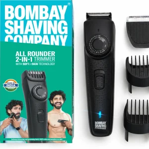 BOMBAY SHAVING COMPANY All Rounder-Beard and Body Groomer Fully Waterproof Trimmer 120 min Runtime 38 Length Settings (Black)