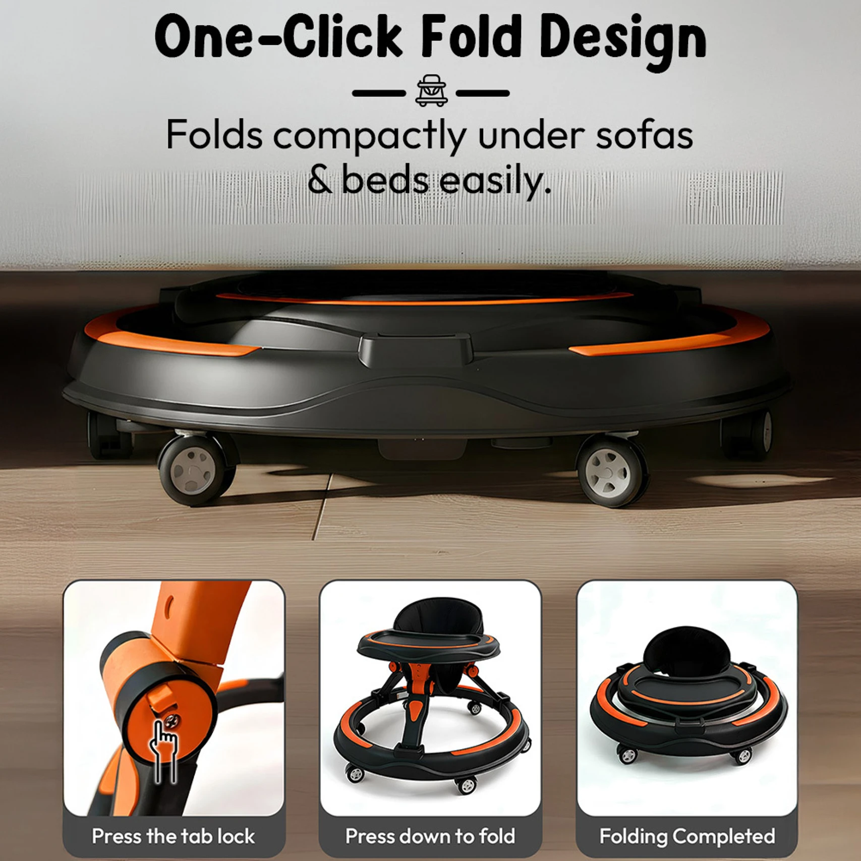 StarAndDaisy Activity Walker (Black, Orange) - Image 3