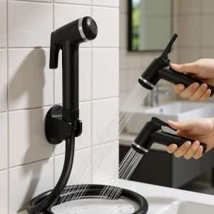Plantex Health Faucet Set/ABS Health Faucet with 1 Meter Shower Hose Pipe and Wall Hook Health  Faucet (Wall Mount Installation Type)