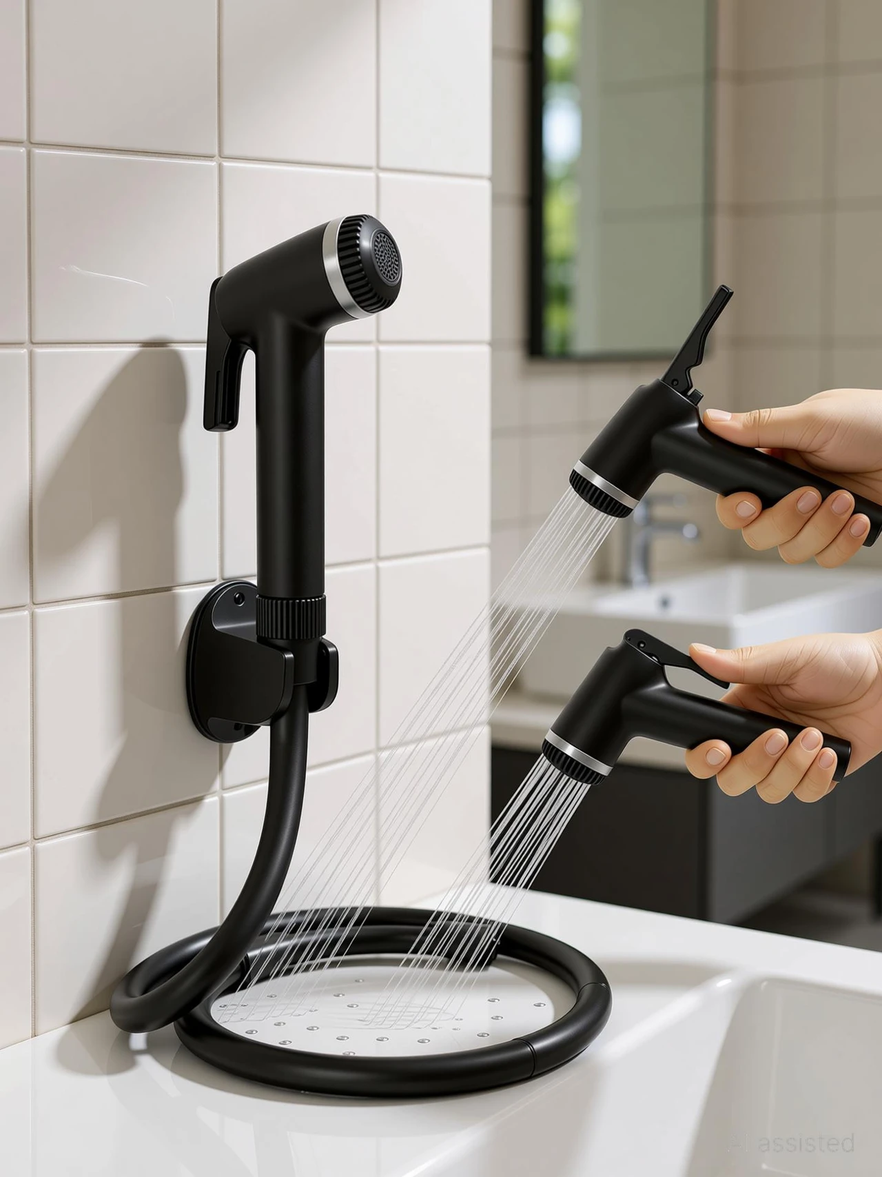 Plantex Health Faucet Set/ABS Health Faucet with 1 Meter Shower Hose Pipe and Wall Hook Health Faucet (Wall Mount Installation Type)
