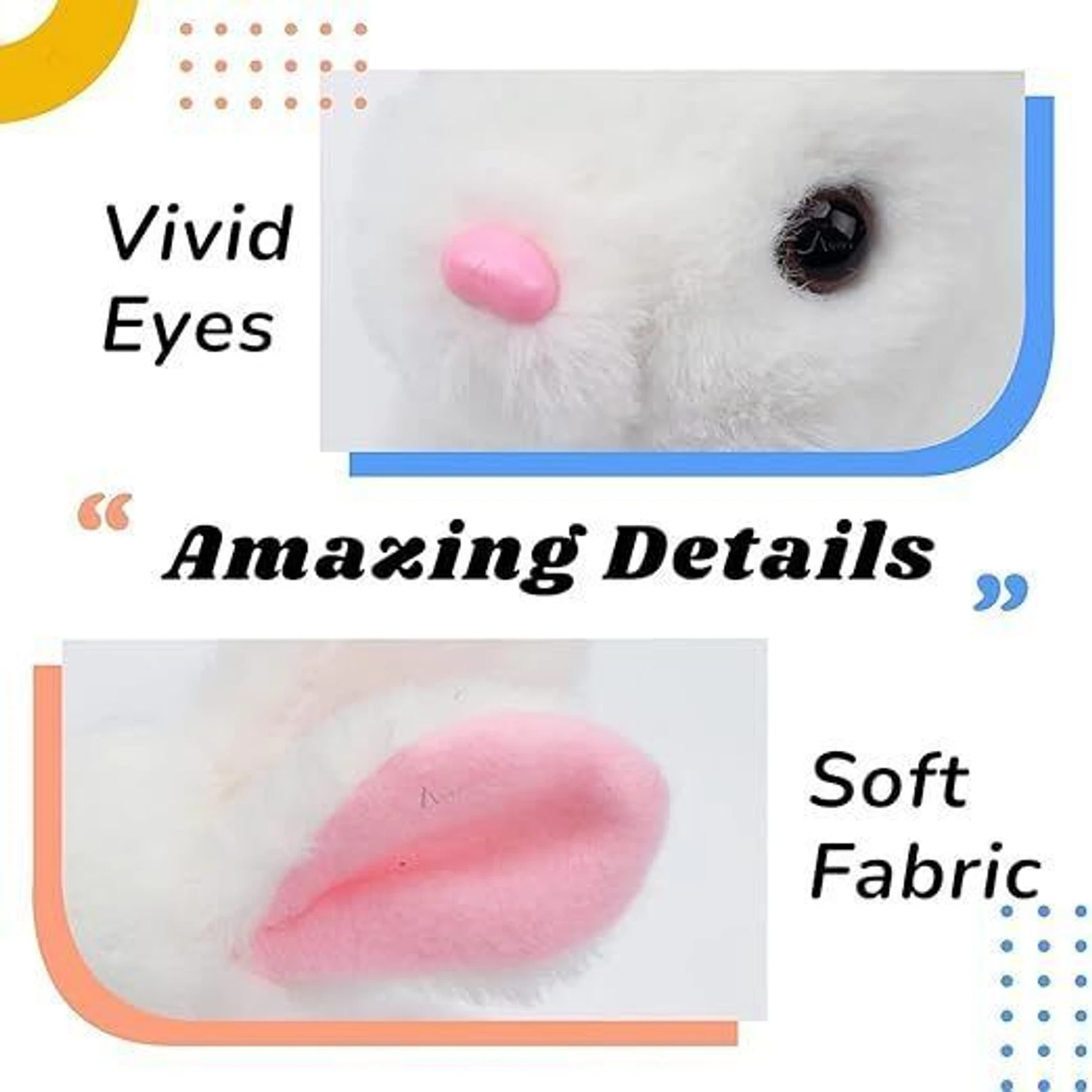 AJDK MART Hopping Walking Bunny Toy with Sounds, Jumping Rabbit Wiggling Ears, Moving SofT - 18 cm (White) - Image 5
