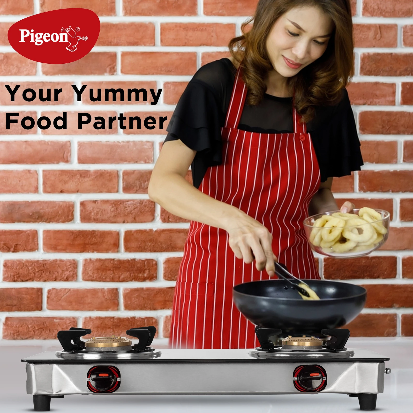 Pigeon Popular Cooktop Glass Manual Gas Stove (2 Burners) - Image 4