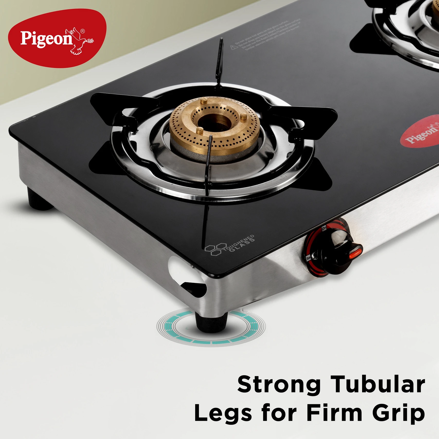 Pigeon Popular Cooktop Glass Manual Gas Stove (2 Burners) - Image 2