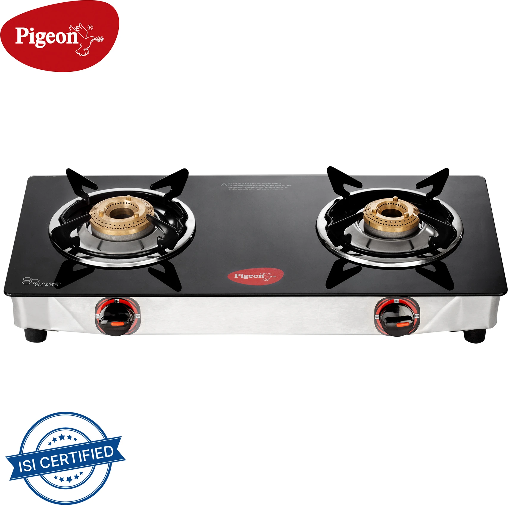Pigeon Popular Cooktop Glass Manual Gas Stove (2 Burners)