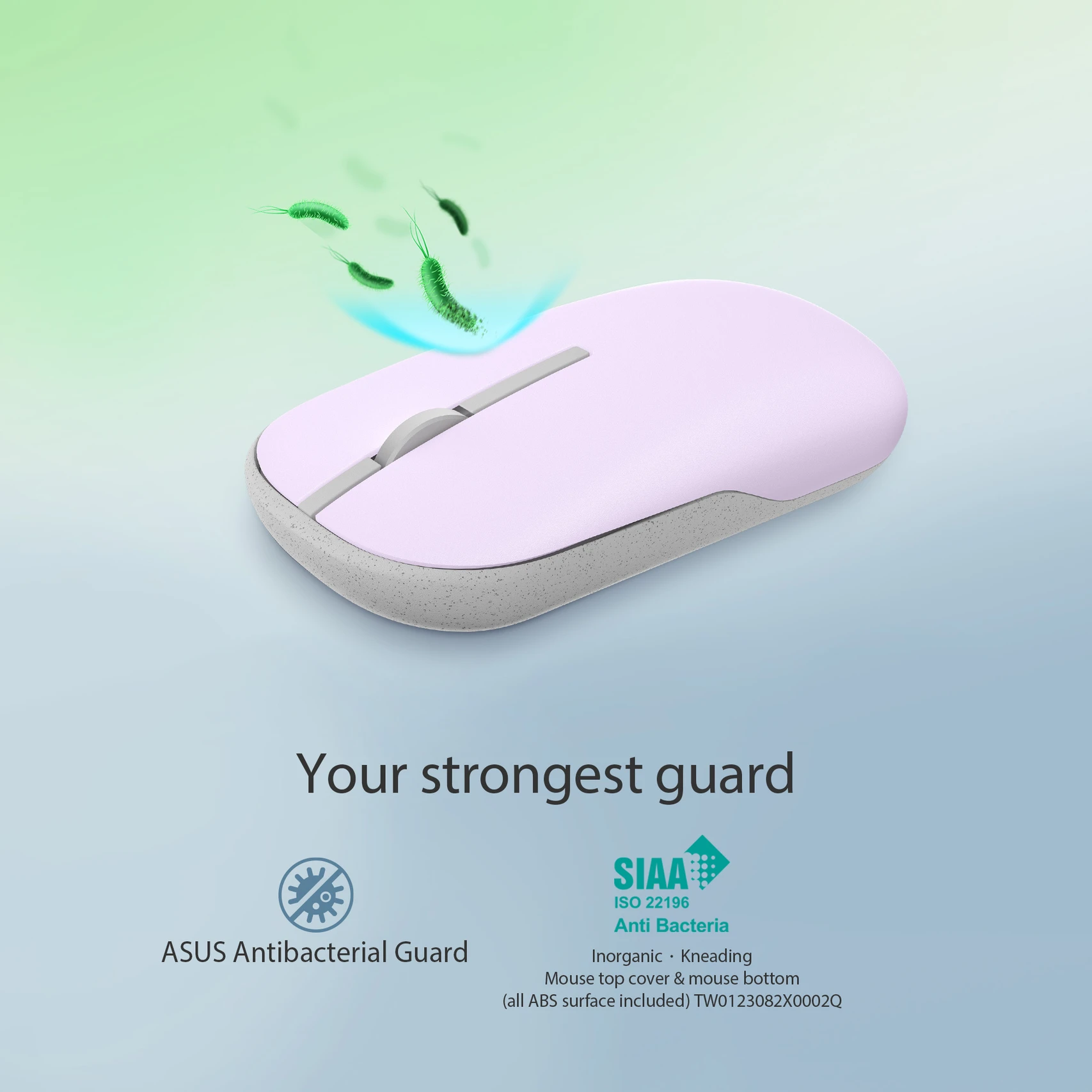 ASUS MD100 Marshmallow Wireless Ambidextrous Optical Mouse (Lilac Mist Purple, Brave Green) - Image 4