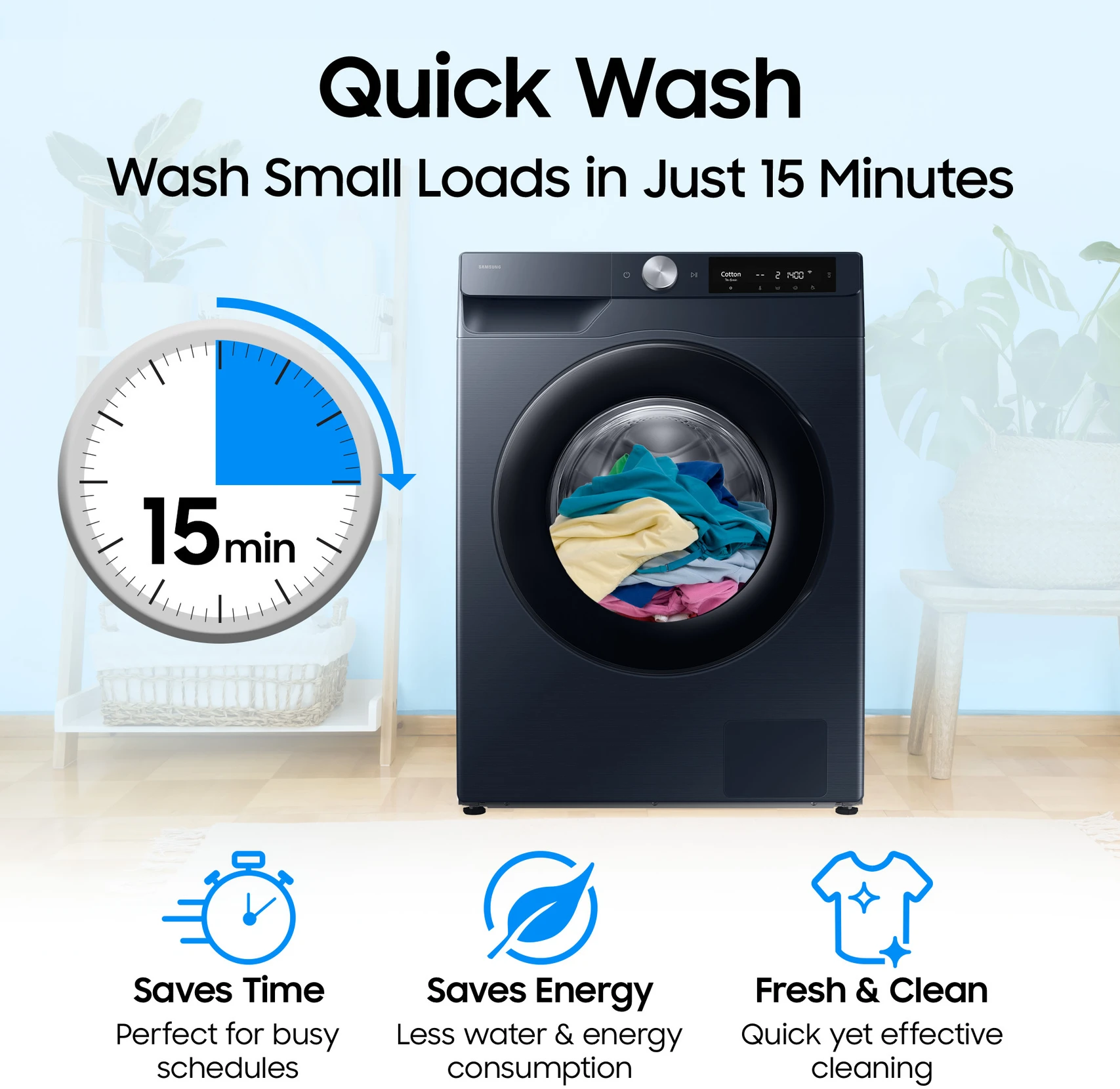 Samsung 12 kg 5 Star, AI Ecobubble, Super Speed, Wi-Fi, Hygiene Steam, Digital Inverter Motor Fully Automatic Front Load with In-built Heater Black, Grey (WW12DG5B24AXTL) - Image 4